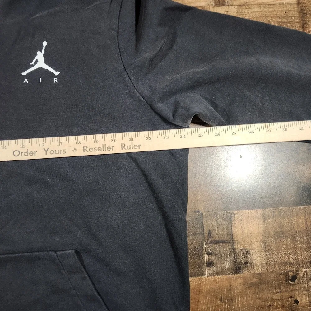 Vintage Nike Air Jordan Hoodie Sweatshirt Men XL Black Jumpman Pullover Monogram